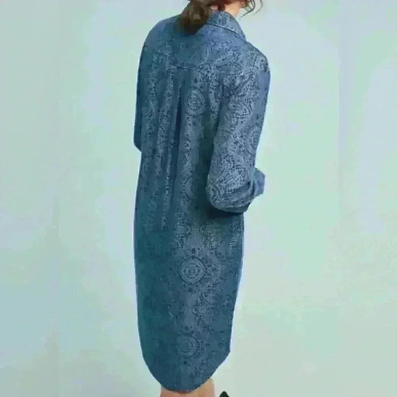 Cloth & stone Anthropologie Dress V-Neck Long Sleeve Short Belted size small - Picture 2 of 7